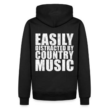 Musique country - Sweat à capuche Premium bio Homme - noir - Dos - Nico (187cm)