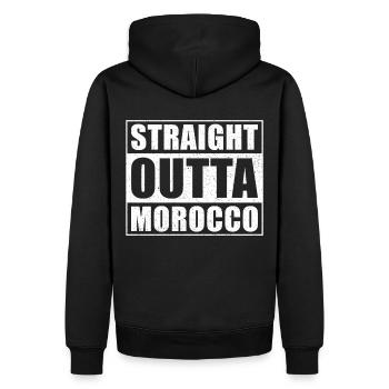 Straight outta Maroc - Sweat à capuche Premium bio Homme - noir - Dos - Nico (187cm)