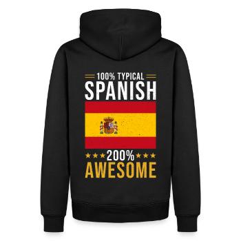 Spanier Geschenk 100% Spanisch - Männer Premium Bio Hoodie - Schwarz - Hinten - Nico (187cm)