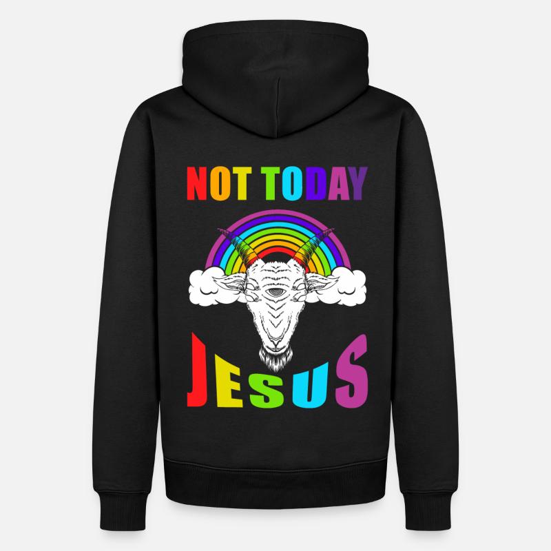 Not today Jesus - Männer Premium Bio Hoodie - Schwarz
