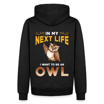 Hibou - Sweat à capuche Premium bio Homme - noir - Dos - Nico (187cm)