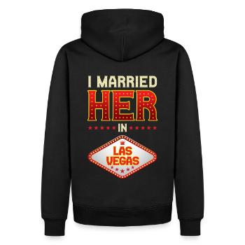 Las Vegas Wedding - Men’s Premium Organic Hoodie - black - Back - Nico (187cm)