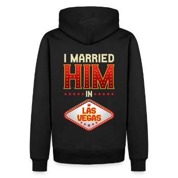 Las Vegas Wedding - Men’s Premium Organic Hoodie - black - Back - Nico (187cm)