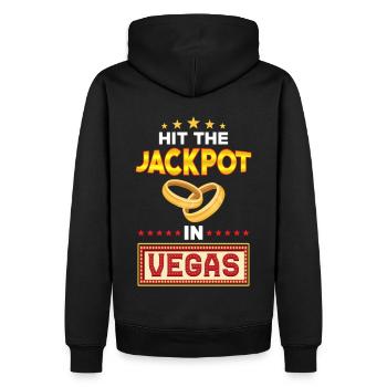 Las Vegas Wedding - Men’s Premium Organic Hoodie - black - Back - Nico (187cm)