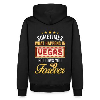 Las Vegas Hochzeit - Männer Premium Bio Hoodie - Schwarz - Hinten - Nico (187cm)