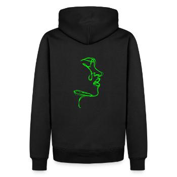 Lineart Gesicht - Männer Premium Bio Hoodie - Schwarz - Hinten - Nico (187cm)