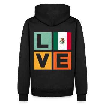 Mexique Amour - Sweat à capuche Premium bio Homme - noir - Dos - Nico (187cm)