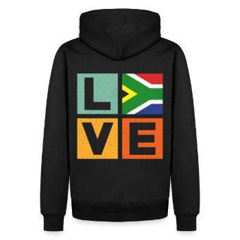 Afrique du Sud Amour - Sweat à capuche Premium bio Homme - noir - Dos - Nico (187cm)