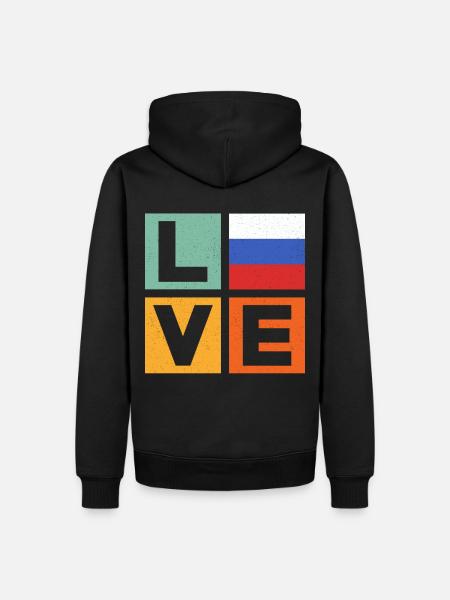 Russie Amour - Sweat à capuche Premium bio Homme - noir