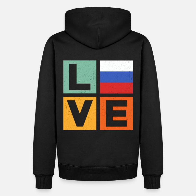 Russie Amour - Sweat à capuche Premium bio Homme - noir