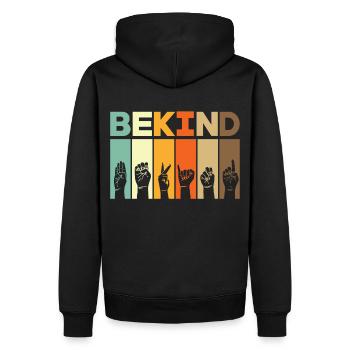 DEAF - Männer Premium Bio Hoodie - Schwarz - Hinten - Nico (187cm)