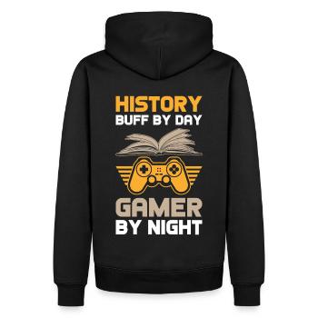 Geschichtslehrer Geschenk - Männer Premium Bio Hoodie - Schwarz - Hinten - Nico (187cm)