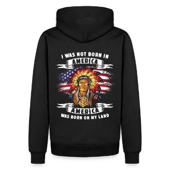 Dicton indien des États-Unis - Sweat à capuche Premium bio Homme - noir - Dos - Nico (187cm)