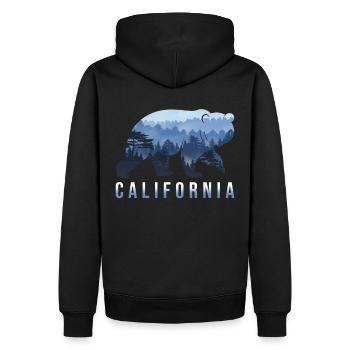 Kalifornien - Männer Premium Bio Hoodie - Schwarz - Hinten - Nico (187cm)