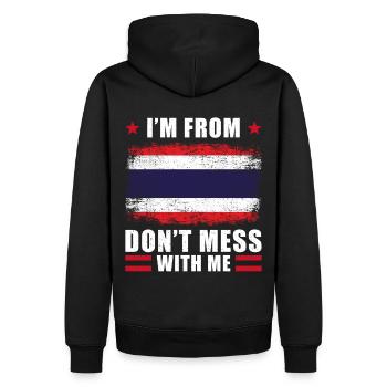 Thailand Spruch - Männer Premium Bio Hoodie - Schwarz - Hinten - Nico (187cm)