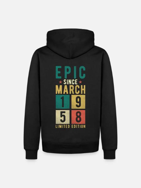 Birthday March 1958 - Men’s Premium Organic Hoodie - black