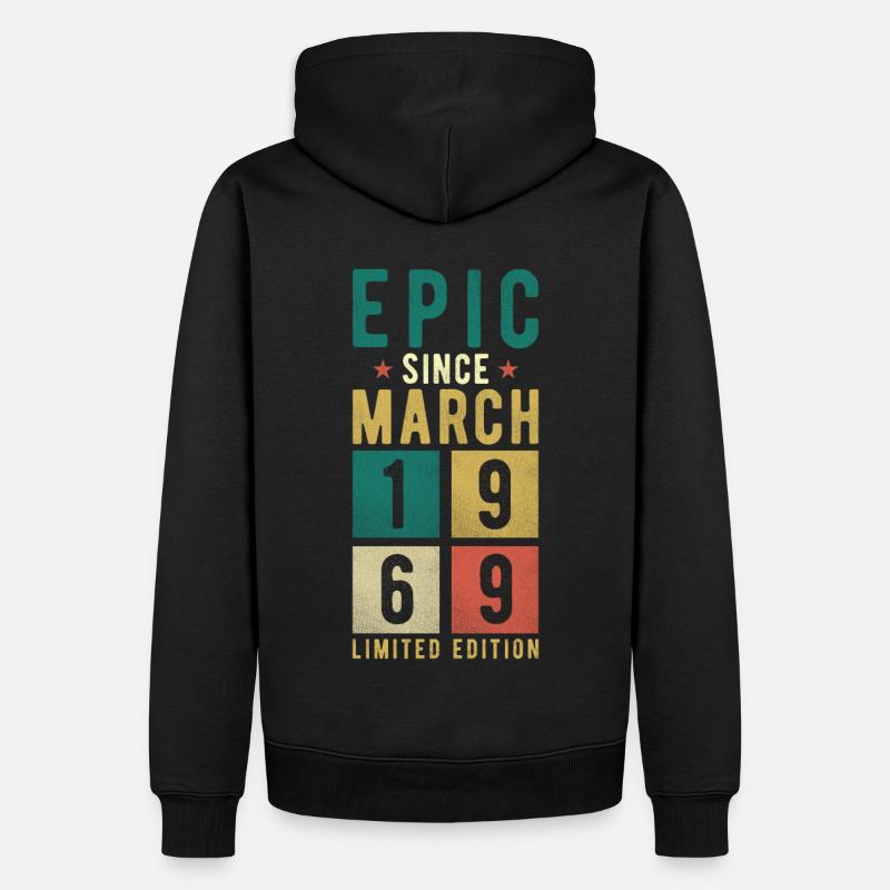 Anniversaire Mars 1969 - Sweat à capuche Premium bio Homme - noir