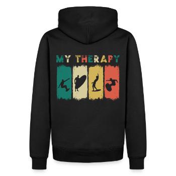 Surfing - Männer Premium Bio Hoodie - Schwarz - Hinten - Nico (187cm)