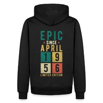 Anniversaire Avril 1956 - Sweat à capuche Premium bio Homme - noir - Dos - Nico (187cm)