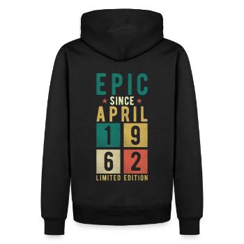 Geburtstag April 1962 - Männer Premium Bio Hoodie - Schwarz - Hinten - Nico (187cm)