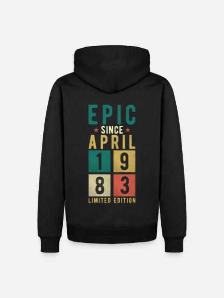 Birthday April 1983 - Men’s Premium Organic Hoodie - black
