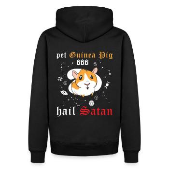 Pet Guinea Pigs hail satan - Männer Premium Bio Hoodie - Schwarz - Hinten - Nico (187cm)