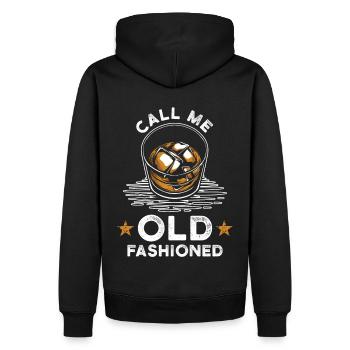 Whisky - Sweat à capuche Premium bio Homme - noir - Dos - Nico (187cm)