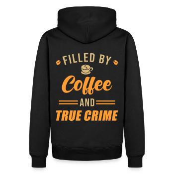 Kaffee und True Crime - Männer Premium Bio Hoodie - Schwarz - Hinten - Nico (187cm)