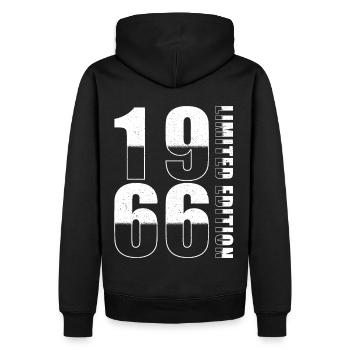 1966 Édition limitée Anniversaire - Sweat à capuche Premium bio Homme - noir - Dos - Nico (187cm)