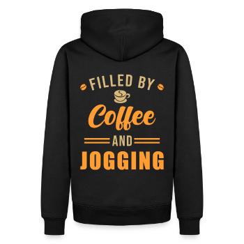 Jogging - Men’s Premium Organic Hoodie - black - Back - Nico (187cm)