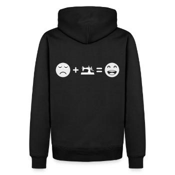 Nähen - Männer Premium Bio Hoodie - Schwarz - Hinten - Nico (187cm)
