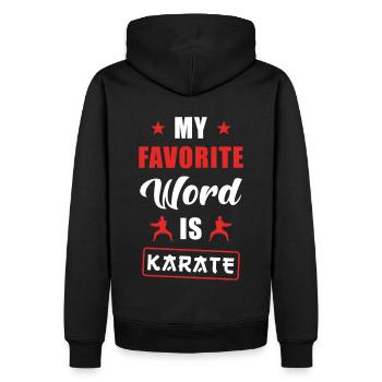 Karate - Männer Premium Bio Hoodie - Schwarz - Hinten - Nico (187cm)