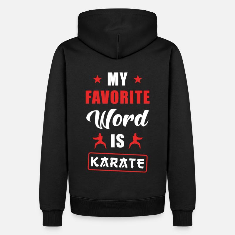 Karaté - Sweat à capuche Premium bio Homme - noir