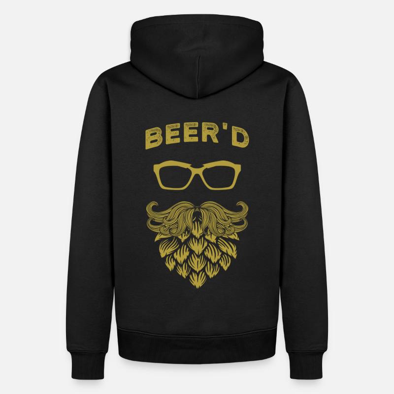 Hopfen Bier Bart - Männer Premium Bio Hoodie - Schwarz