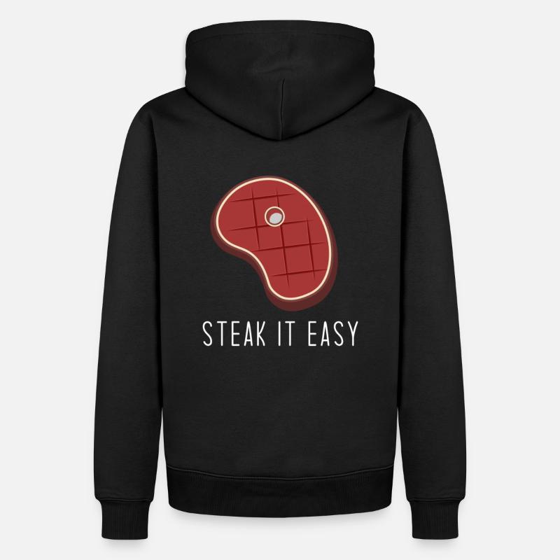 Steak it easy - Männer Premium Bio Hoodie - Schwarz