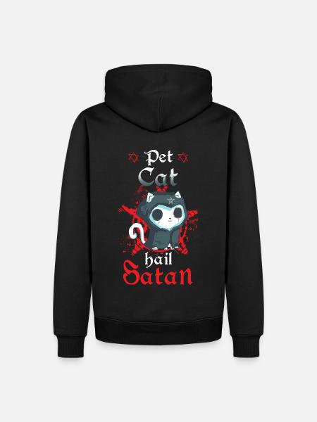 Pet Cat Hail Satan - Men’s Premium Organic Hoodie - black