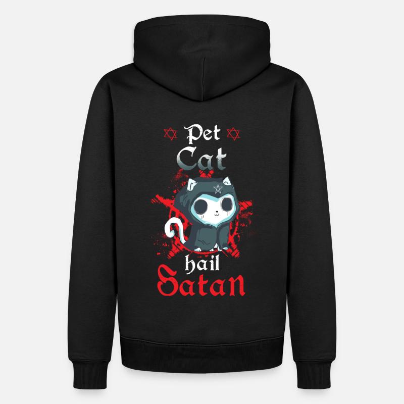 Chat de compagnie Hail Satan - Sweat à capuche Premium bio Homme - noir