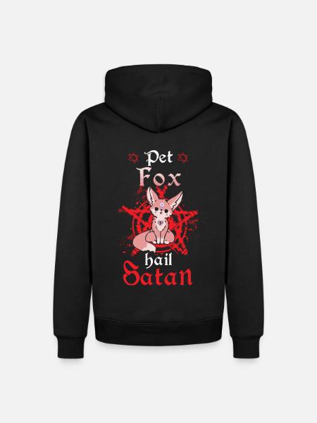 Pet Fox Hail Satan - Men’s Premium Organic Hoodie - black