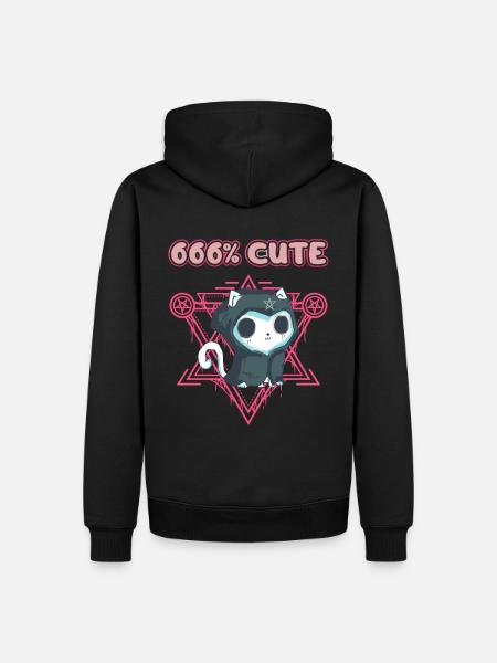666% Cute kawaii Satanic Goth - Männer Premium Bio Hoodie - Schwarz