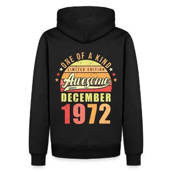 Geburtstag Dezember 1972 - Männer Premium Bio Hoodie - Schwarz - Hinten - Nico (187cm)