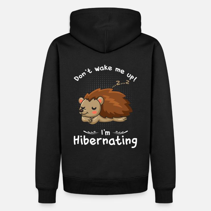 Winterschlaf Weck mich nicht Igel - Männer Premium Bio Hoodie - Schwarz