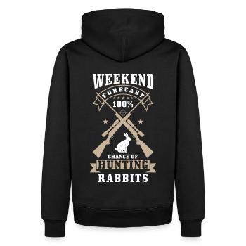 Hunter de lapin disant - Sweat à capuche Premium bio Homme - noir - Dos - Nico (187cm)