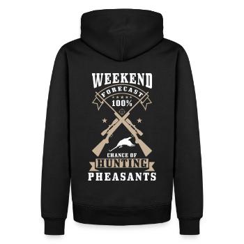 Dicton chasseur de faisans - Sweat à capuche Premium bio Homme - noir - Dos - Nico (187cm)
