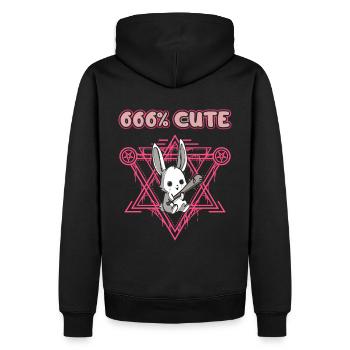 666% Cute kawaii Satanic Goth - Männer Premium Bio Hoodie - Schwarz - Hinten - Nico (187cm)