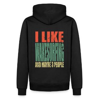 Wakesurfing saying funny - Men’s Premium Organic Hoodie - black - Back - Nico (187cm)