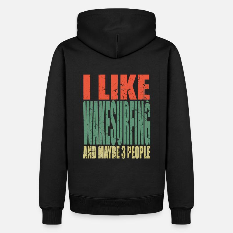 Wakesurfing disant drôle - Sweat à capuche Premium bio Homme - noir