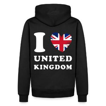 England I love United Kingdom - Männer Premium Bio Hoodie - Schwarz - Hinten - Nico (187cm)