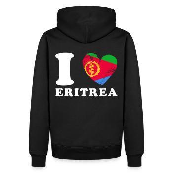 Ich liebe Eritrea - Männer Premium Bio Hoodie - Schwarz - Hinten - Nico (187cm)