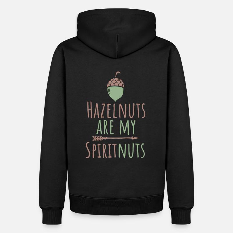 Haselnuss - Männer Premium Bio Hoodie - Schwarz