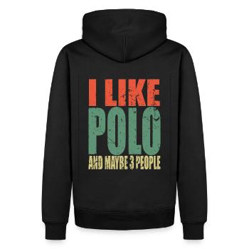 Polo Spruch lustig - Männer Premium Bio Hoodie - Schwarz - Hinten - Nico (187cm)